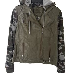 Jou Jou juniors faux leather biker jacket size L